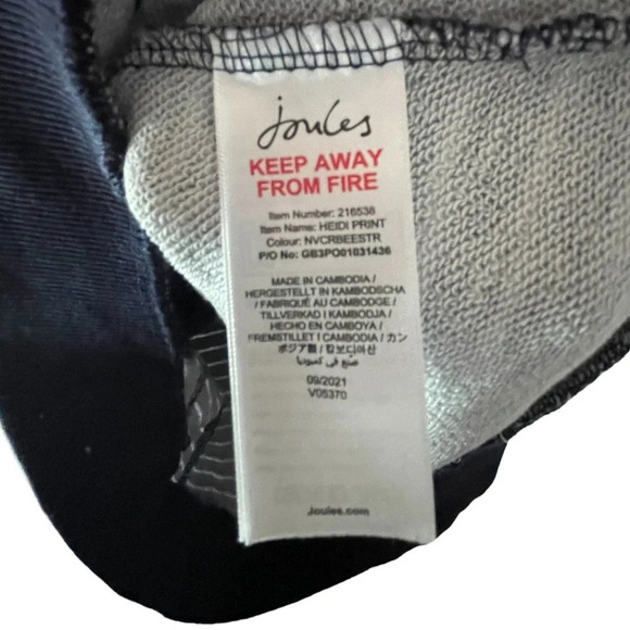 Joules Heidi Jersey Sweatshirt Dress Navy Striped Bee Print Size 6 Pocket Preppy - Picture 5 of 10